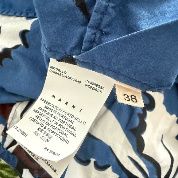 Marni Blue Floral Short Sleeve Top - Picture 8 of 9